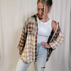 Boho Autumn Colorblock Flannel