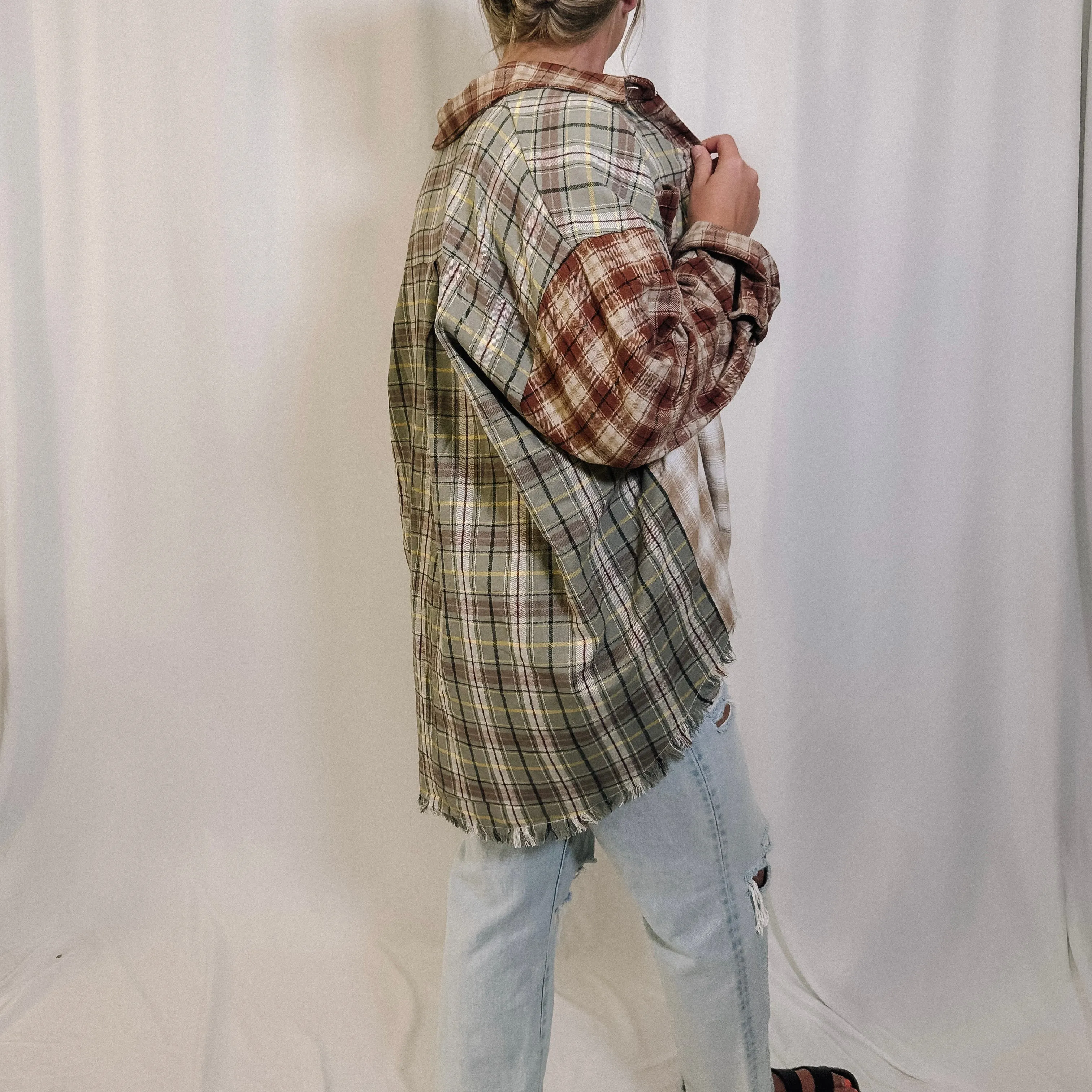 Boho Autumn Colorblock Flannel