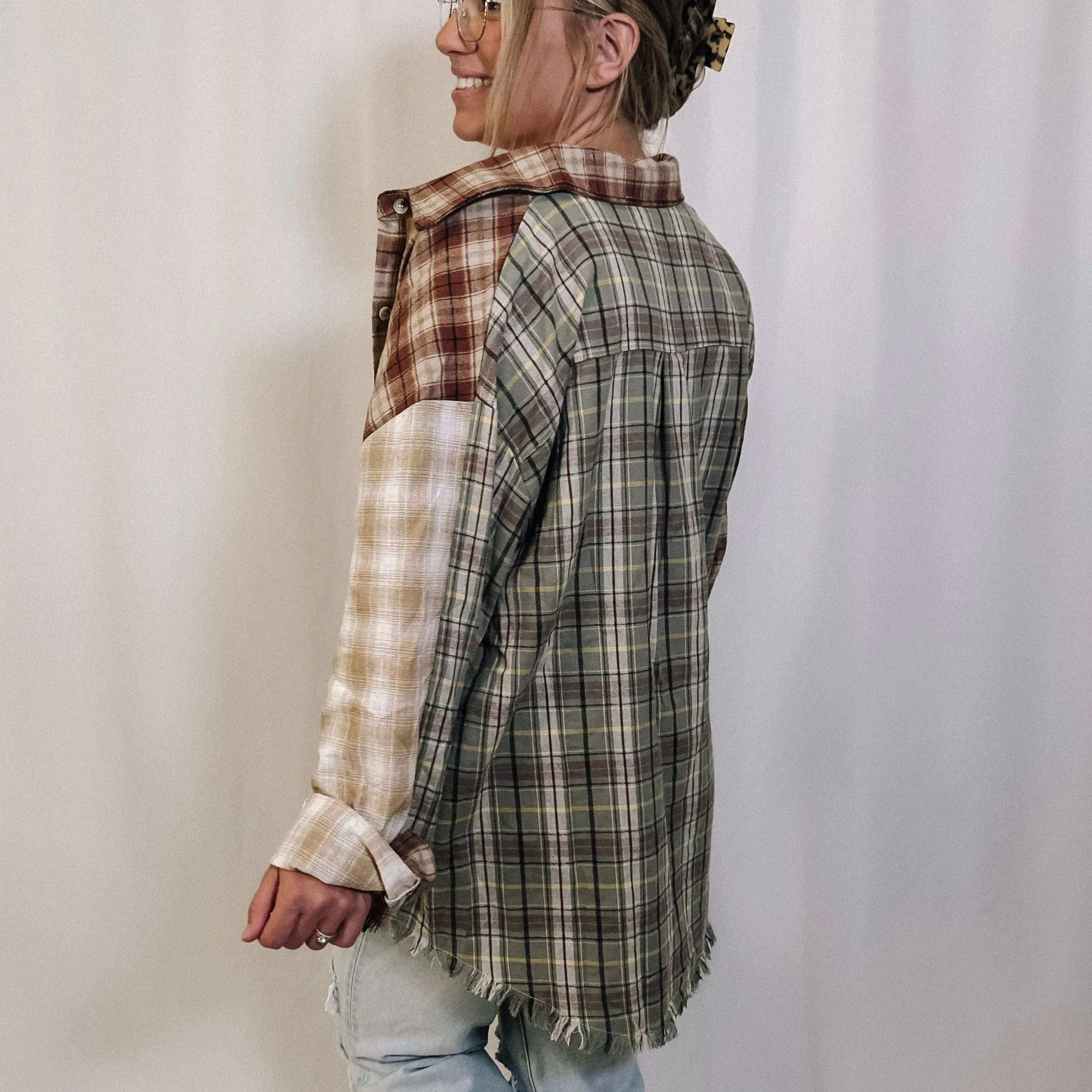 Boho Autumn Colorblock Flannel