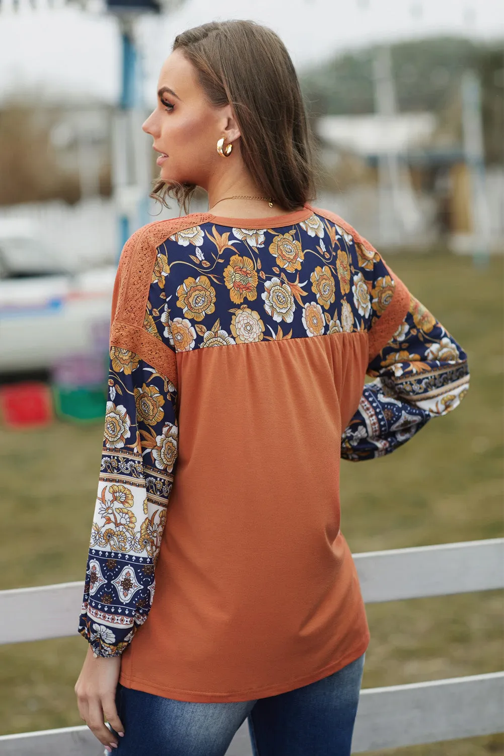 Boho Balloon Sleeve Top