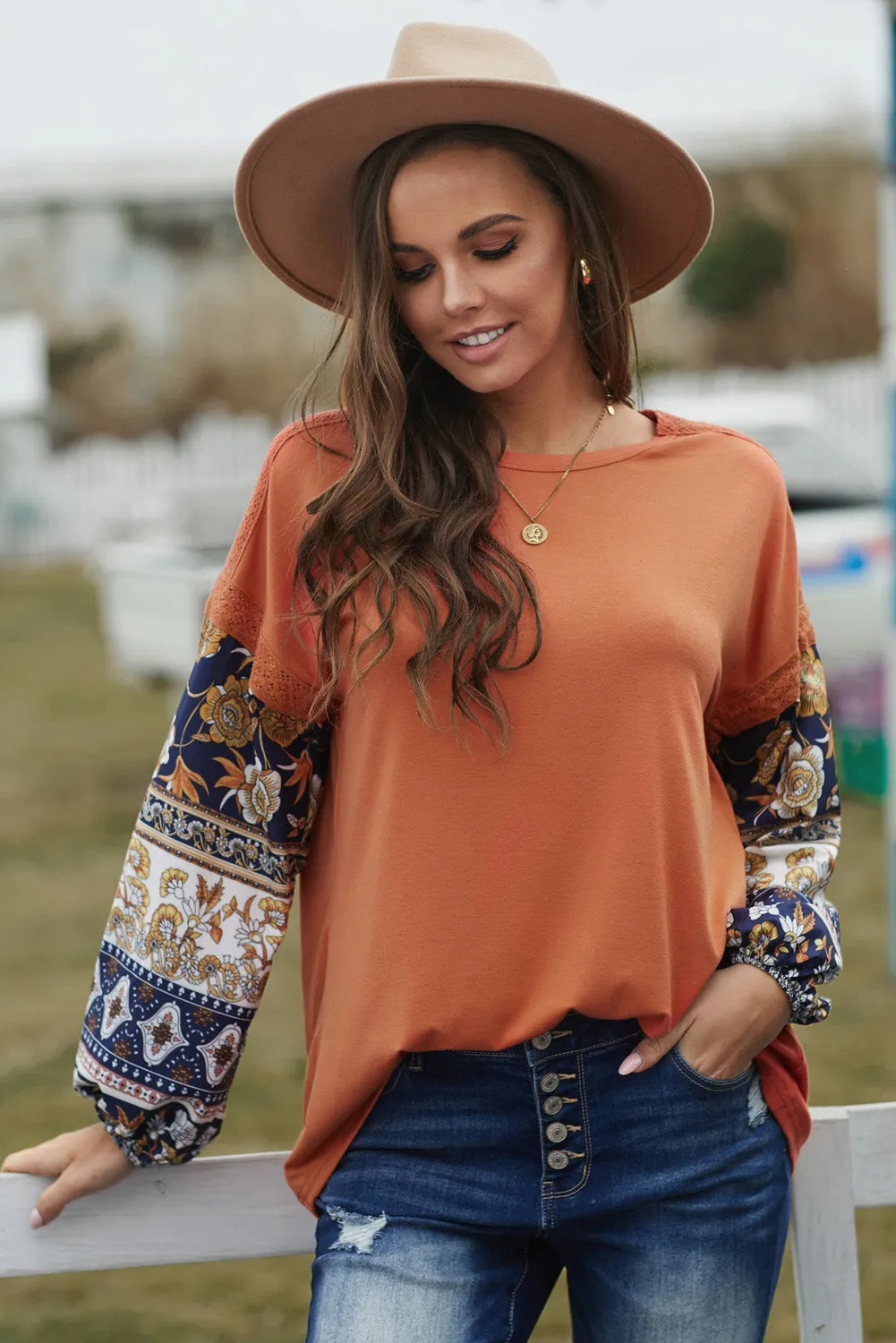 Boho Balloon Sleeve Top