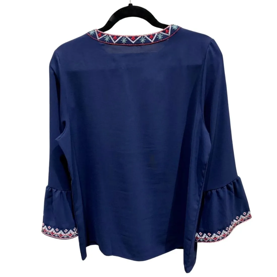 Boho Embroidered Blouse with 3/4 Sleeves