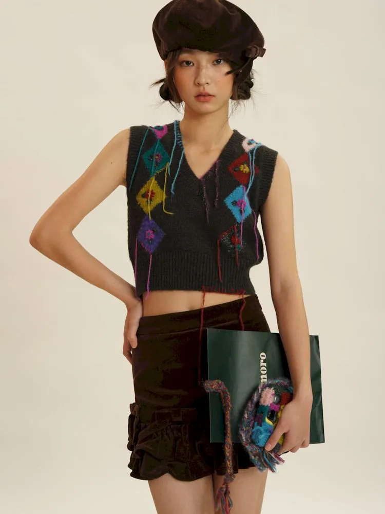 Boho Fringe Sleeveless Knit Vest