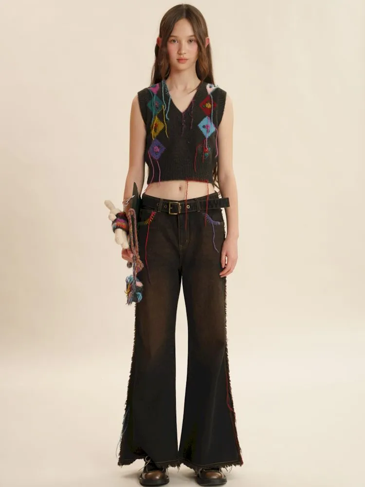 Boho Fringe Sleeveless Knit Vest