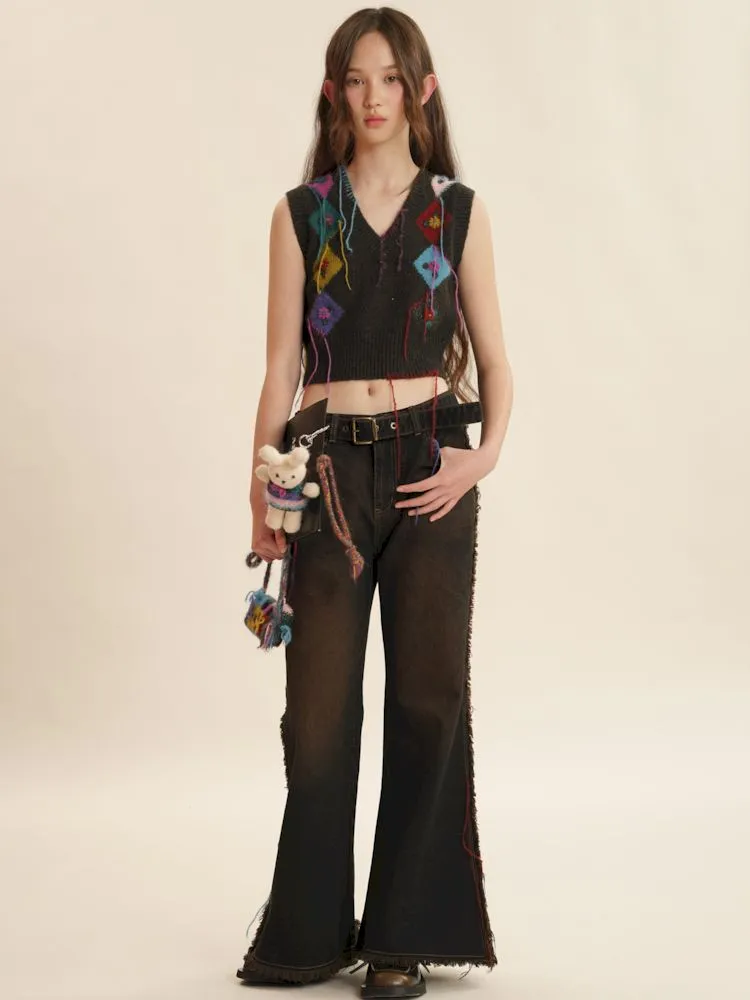 Boho Fringe Sleeveless Knit Vest