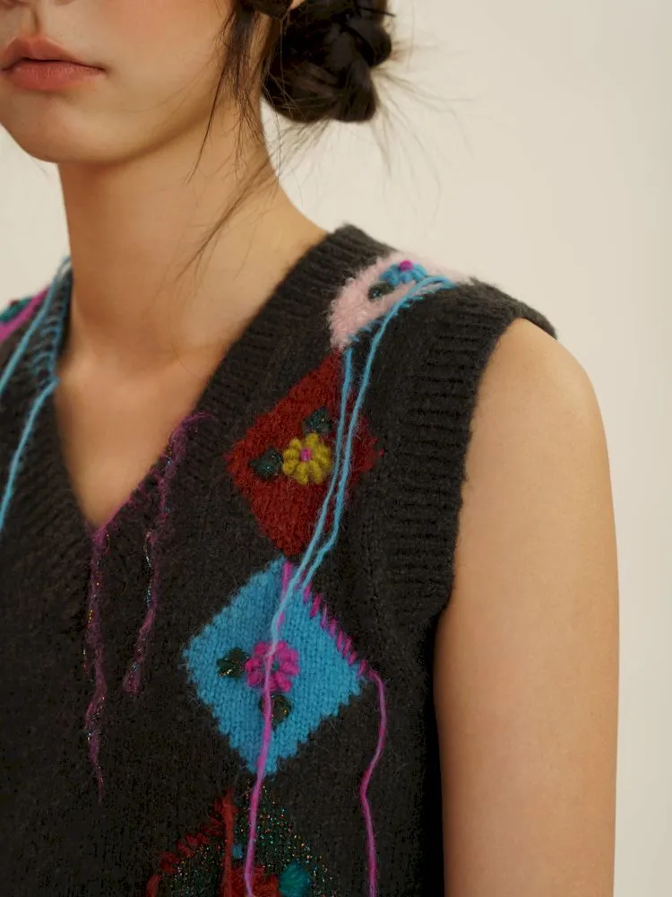 Boho Fringe Sleeveless Knit Vest