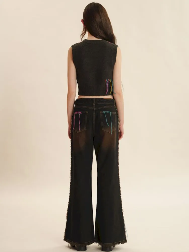 Boho Fringe Sleeveless Knit Vest
