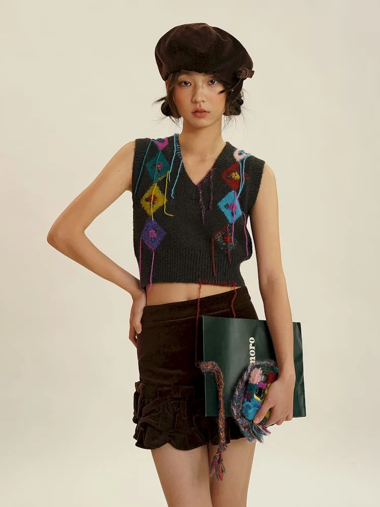 Boho Fringe Sleeveless Knit Vest