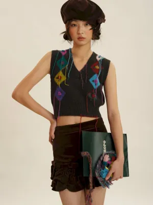 Boho Fringe Sleeveless Knit Vest