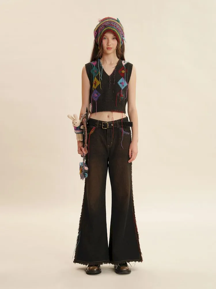 Boho Fringe Sleeveless Knit Vest
