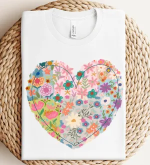 Boho Heart Short Slv Graphic Tee