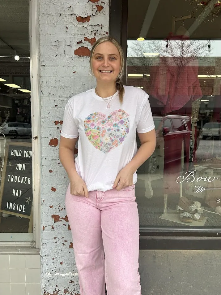 Boho Heart Short Slv Graphic Tee
