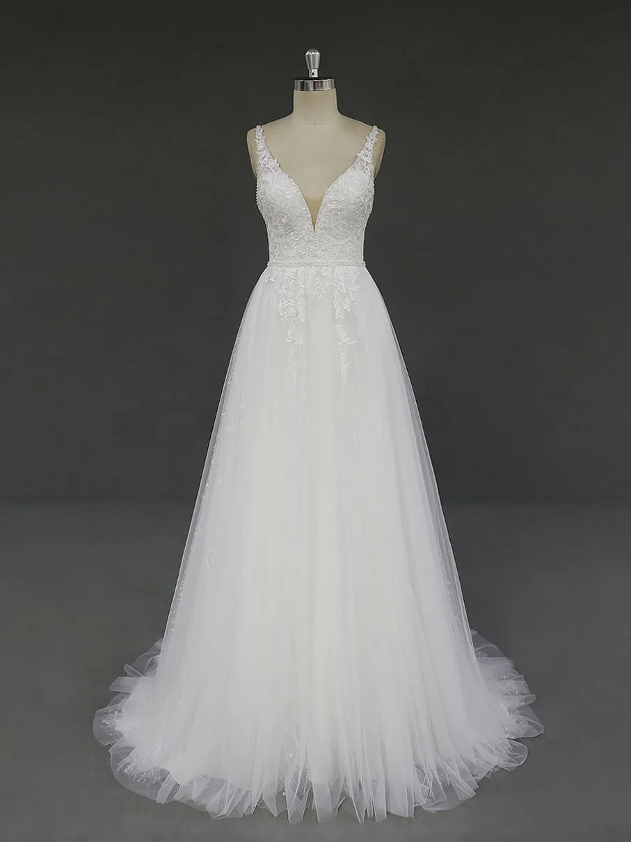 Boho Lace Open Back Wedding Dress RD2003