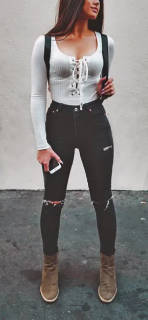 Boho Life Lace-Up Top