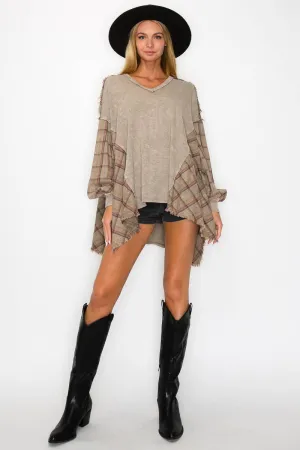 Boho Oversized top with Plaid Flannel