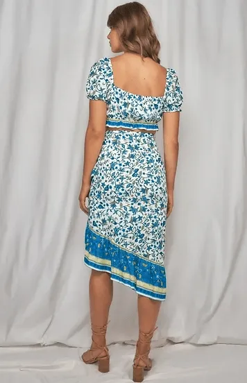 Boho Print Tie crop WSE208A