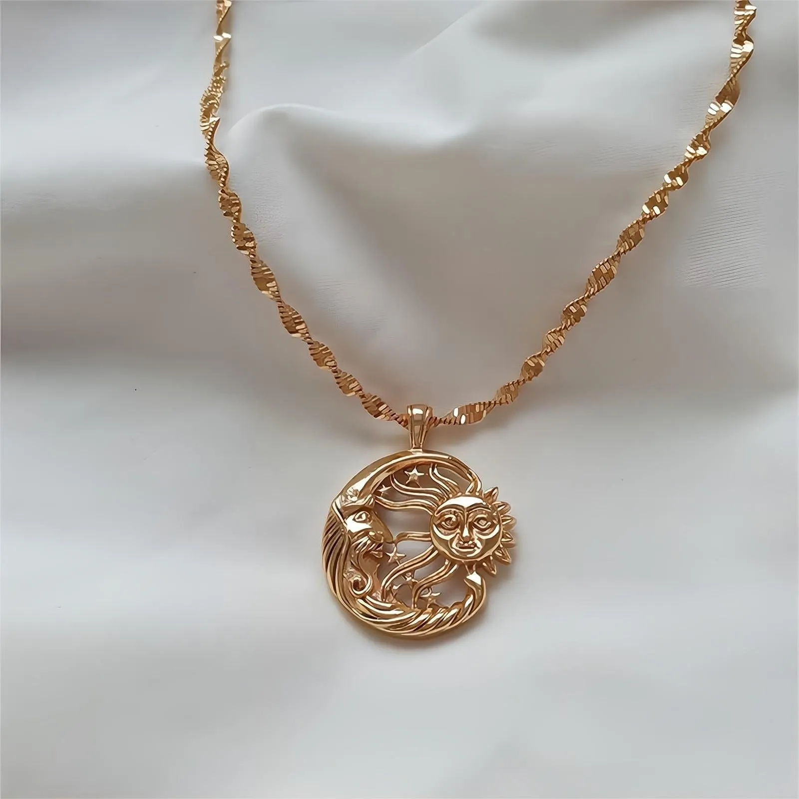 Boho Sun and Moon Celestial Necklace