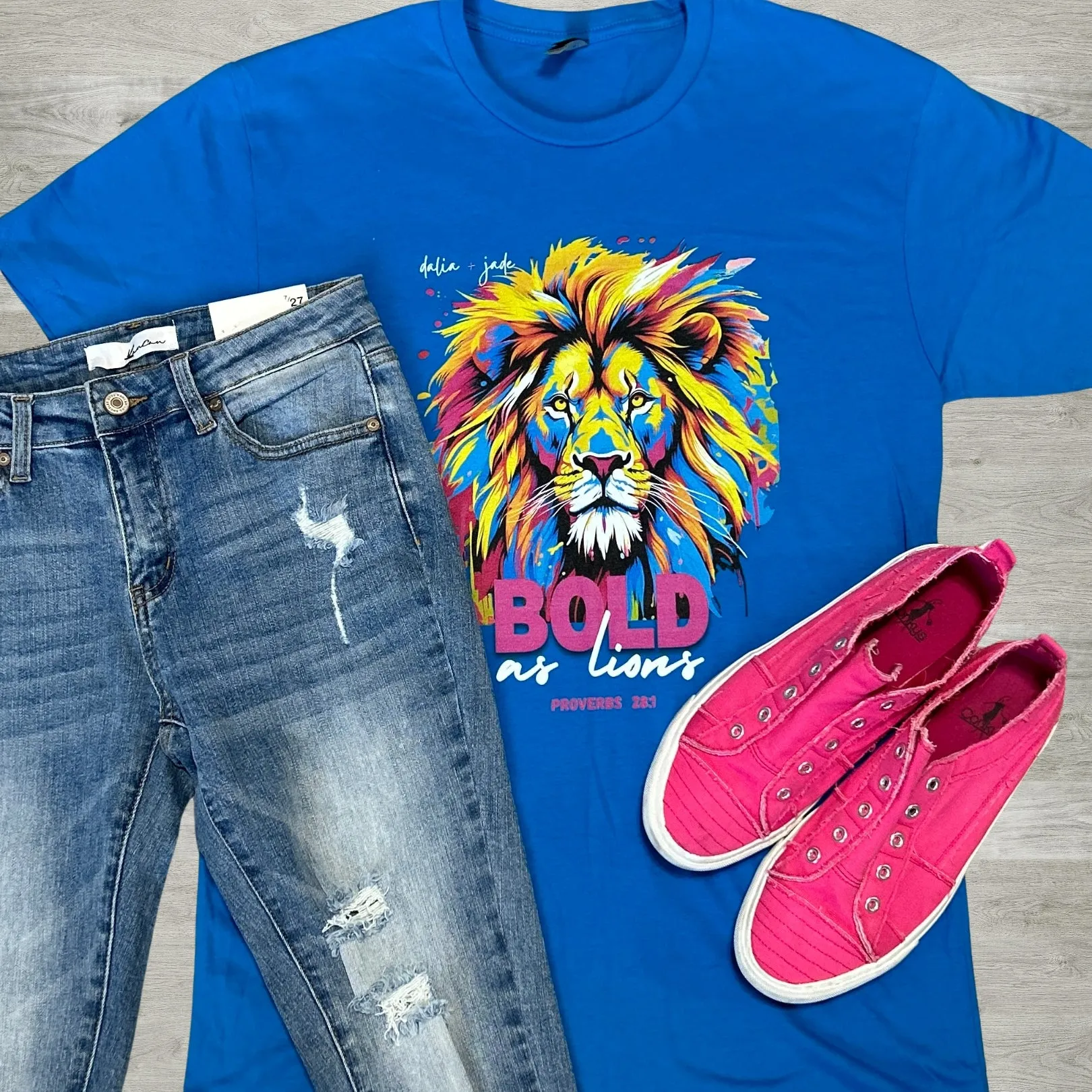 Bold as Lions Short Sleeve Graphic T-Shirt Proverbs 28:1