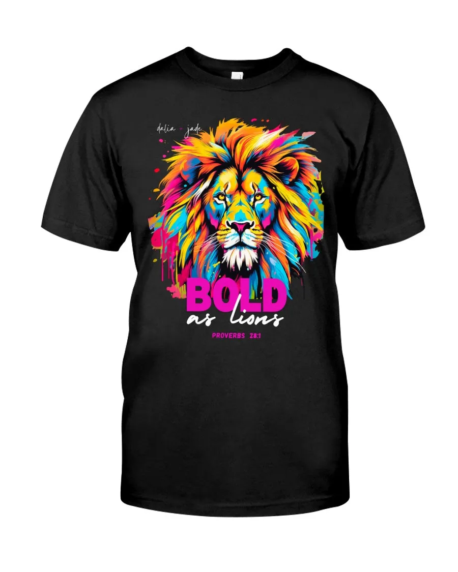 Bold as Lions Short Sleeve Graphic T-Shirt Proverbs 28:1