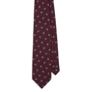 Bordeaux and Blue Abstract Paw Tie