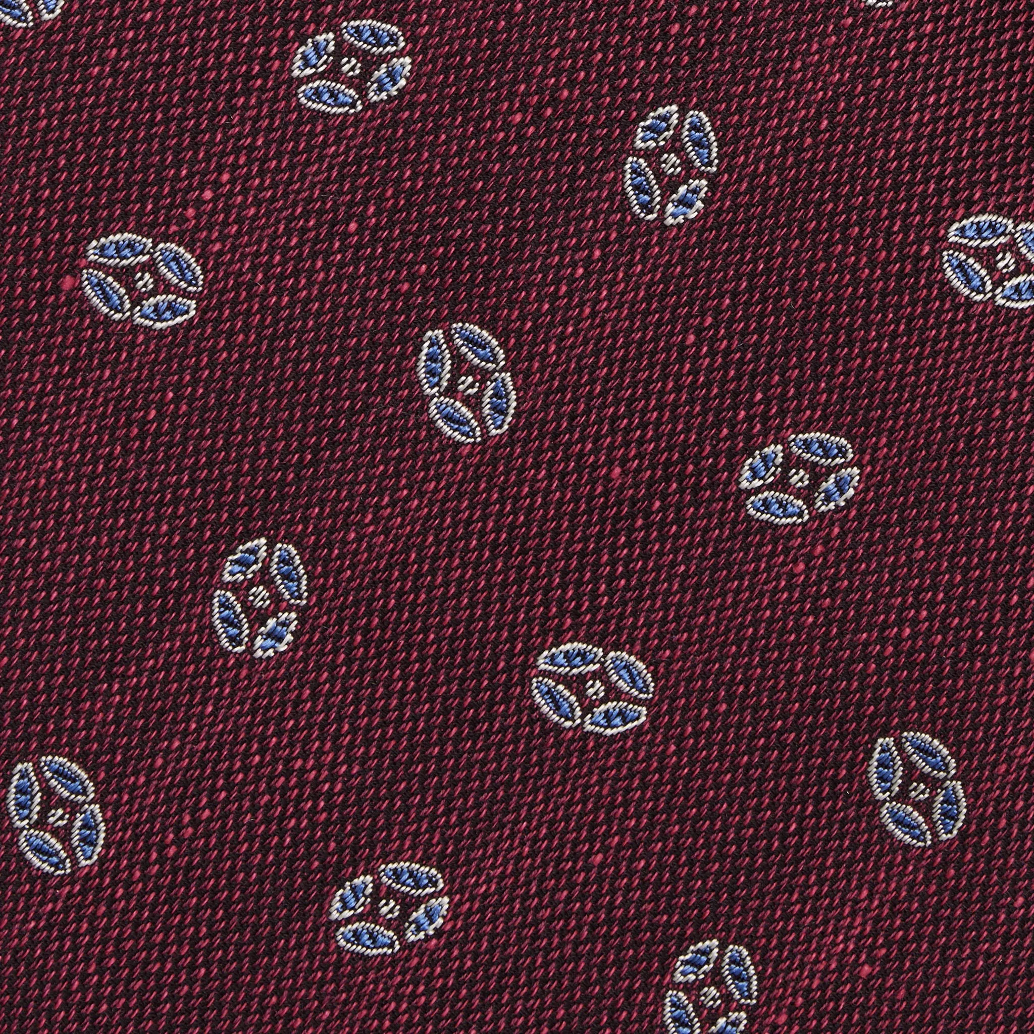 Bordeaux and Blue Abstract Paw Tie