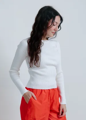 Brooke Ribbed Top - White