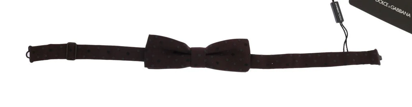 Brown Polka Dot Silk Bowtie