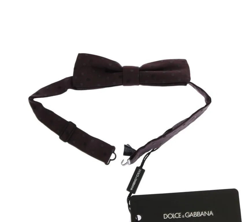 Brown Polka Dot Silk Bowtie