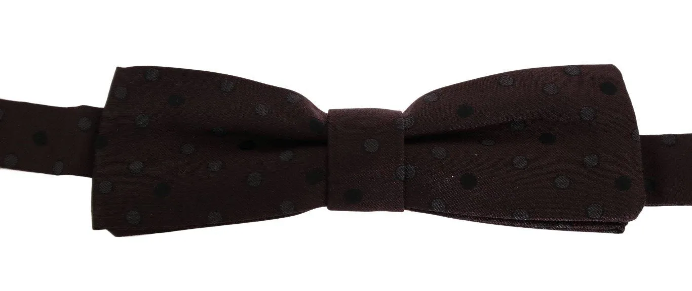 Brown Polka Dot Silk Bowtie