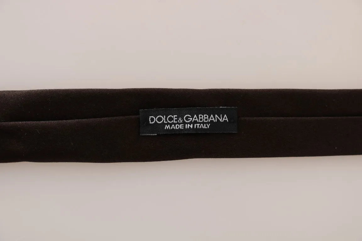 Brown Solid Silk Slim Tie