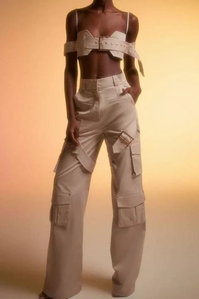 buckle suspender summer suit