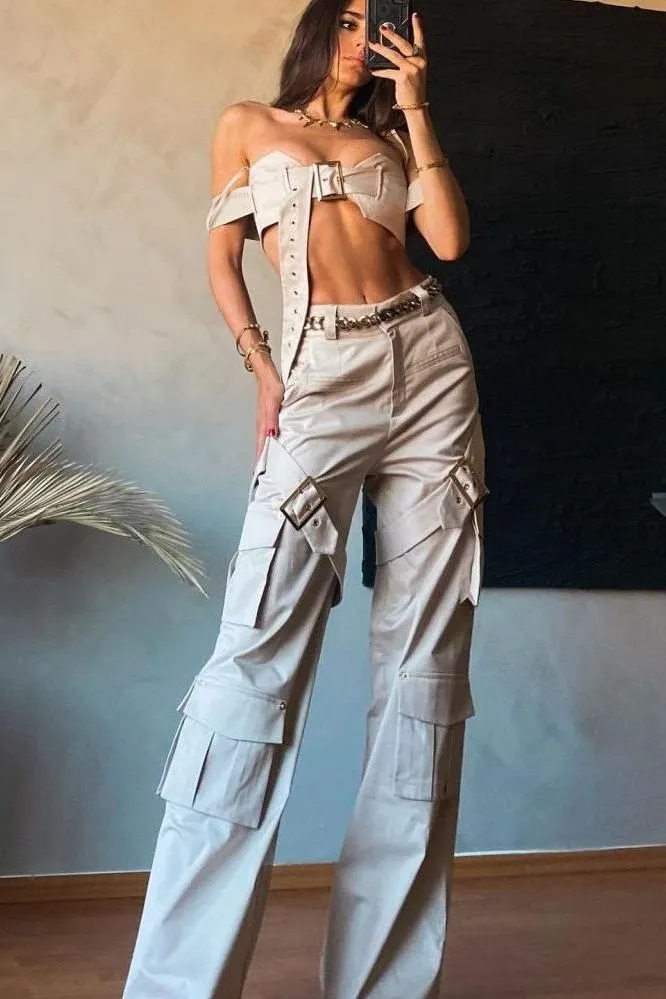 buckle suspender summer suit