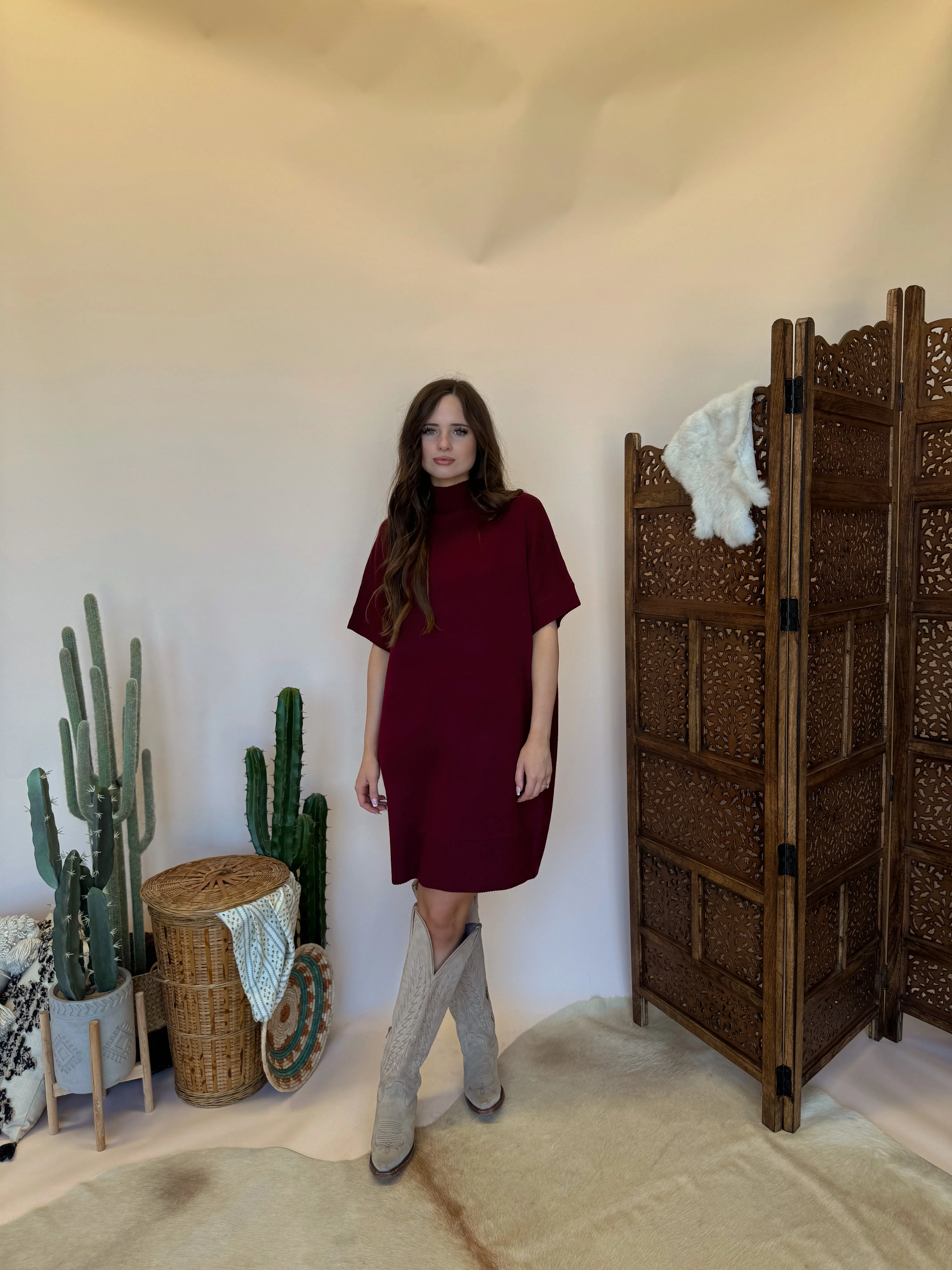 Burgundy Sweater Dress