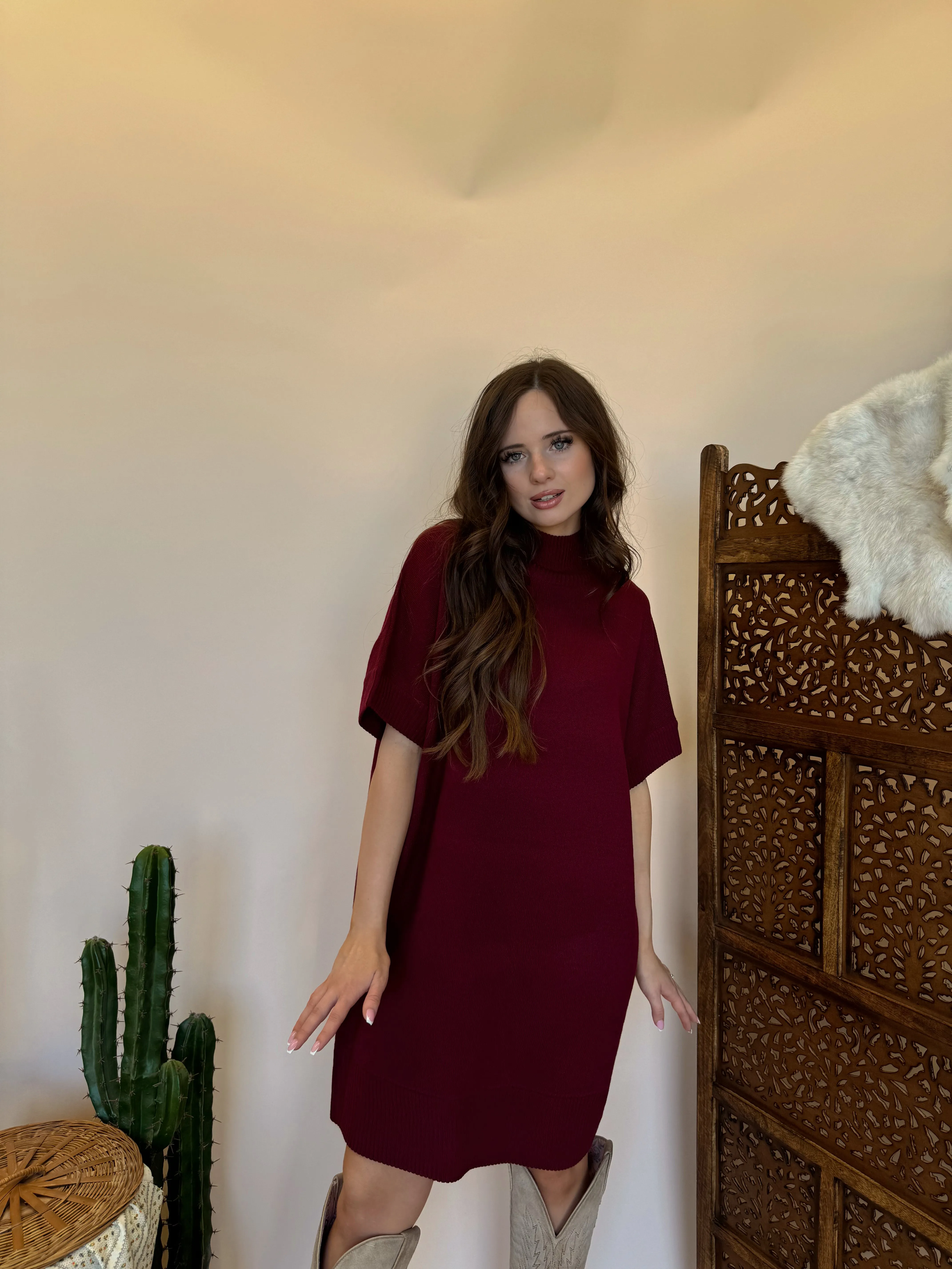 Burgundy Sweater Dress