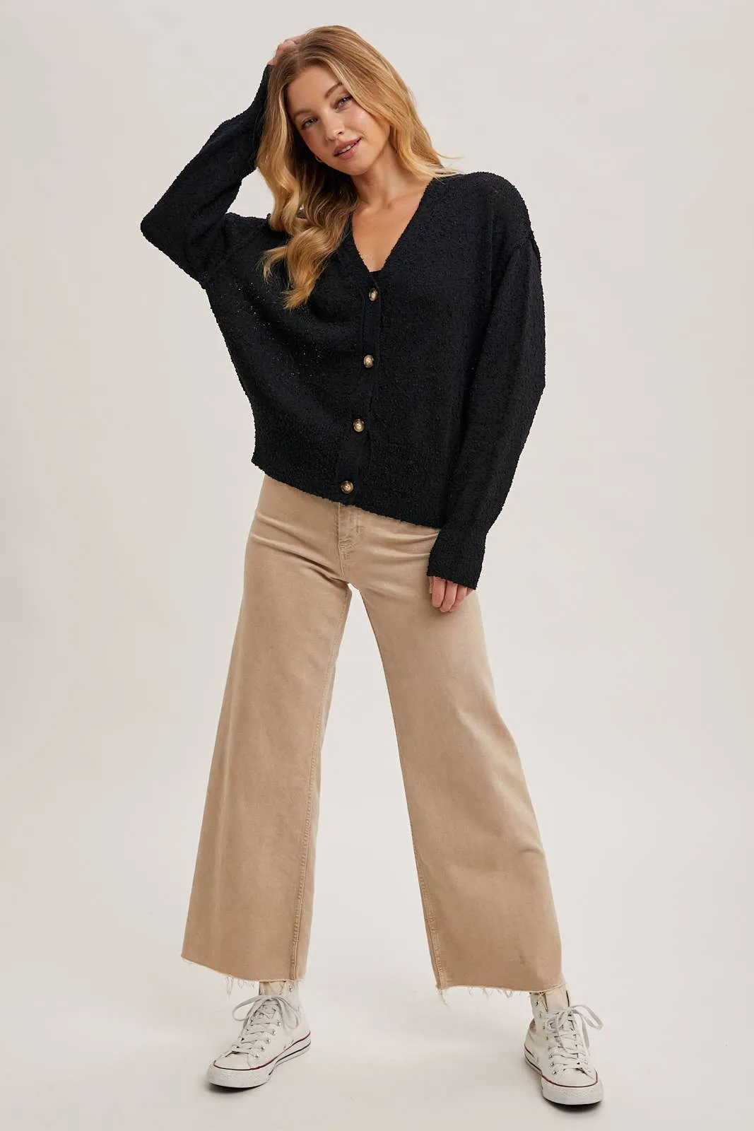 BUTTON DOWN KNIT SWEATER CARDIGAN