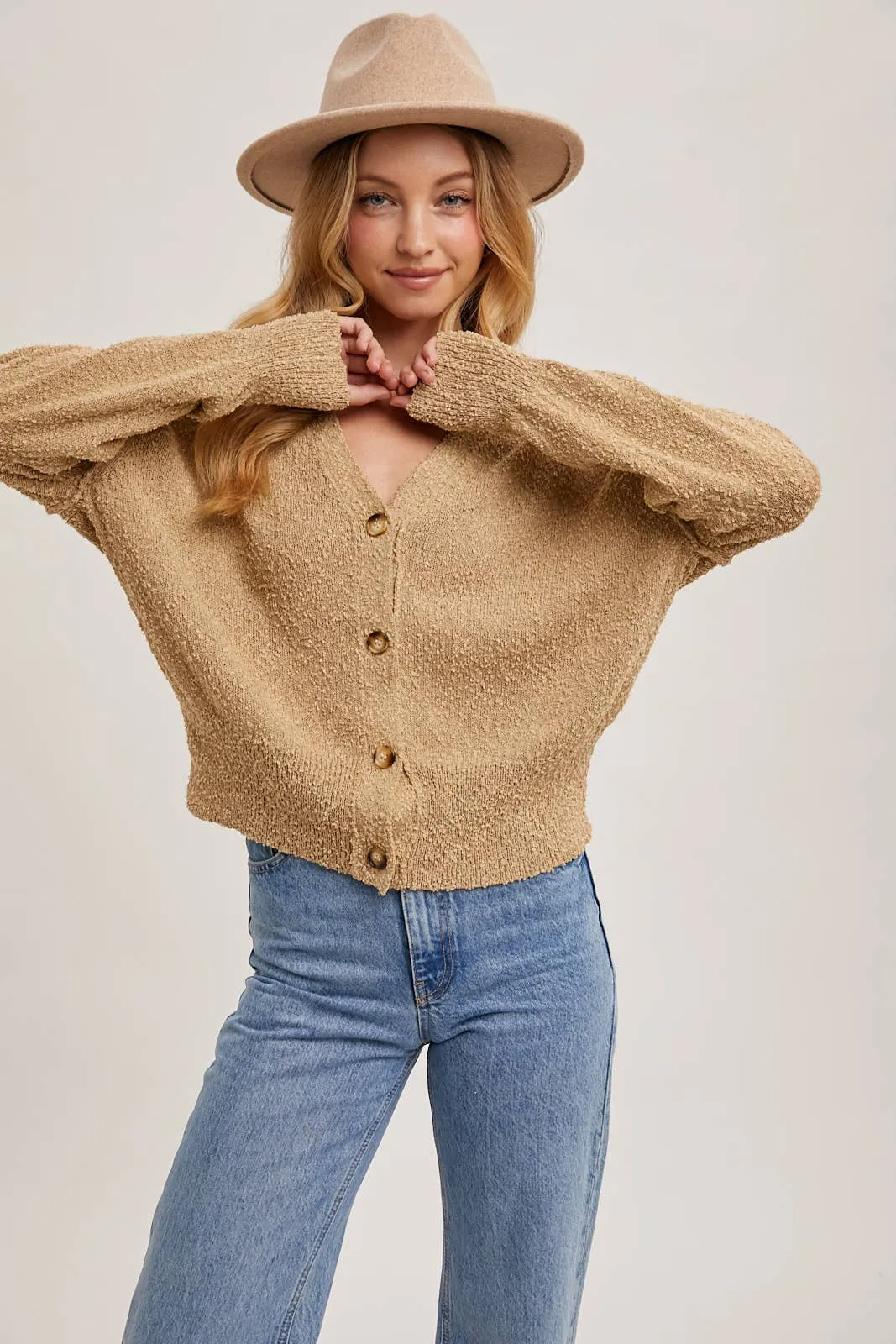 BUTTON DOWN KNIT SWEATER CARDIGAN