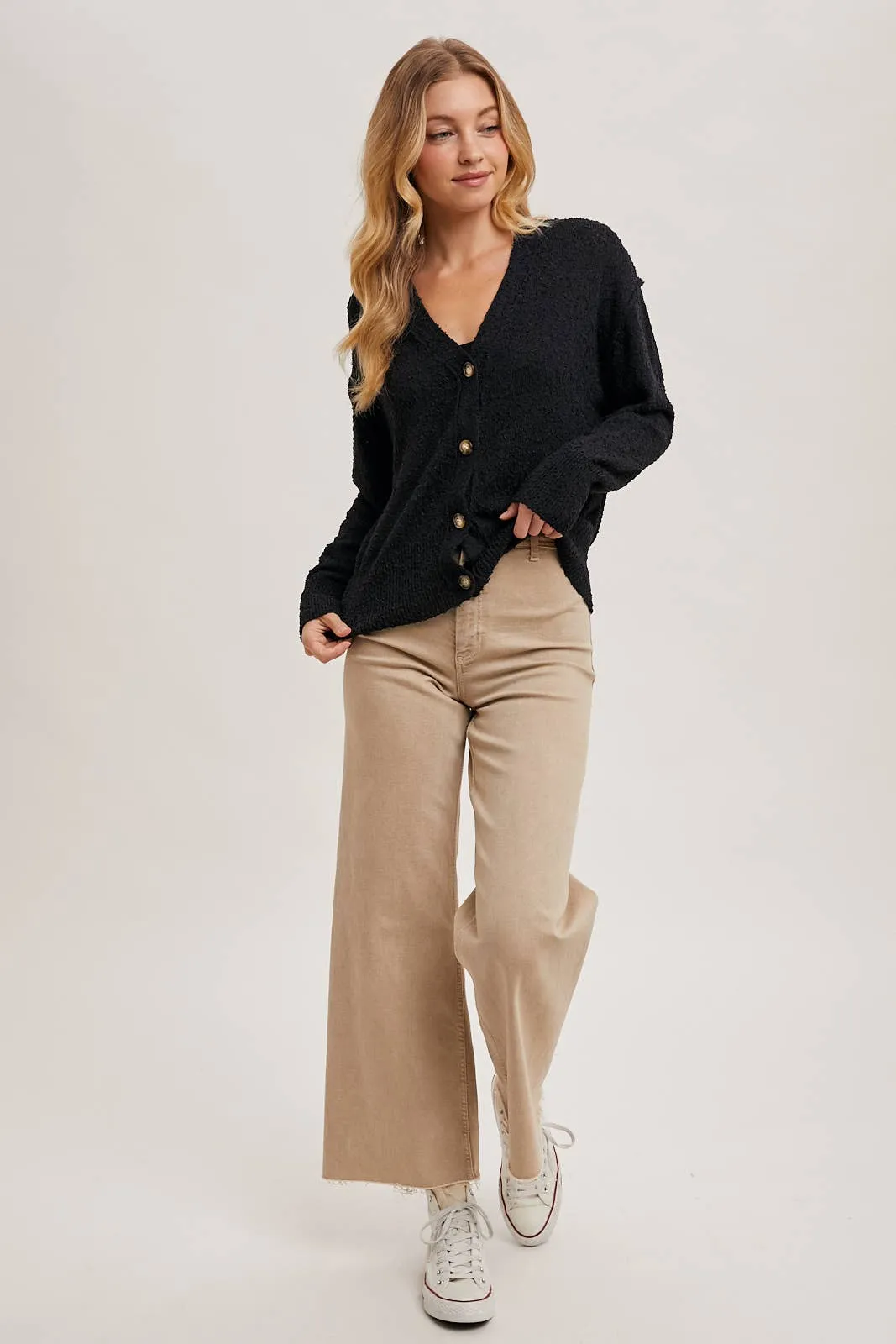 BUTTON DOWN KNIT SWEATER CARDIGAN