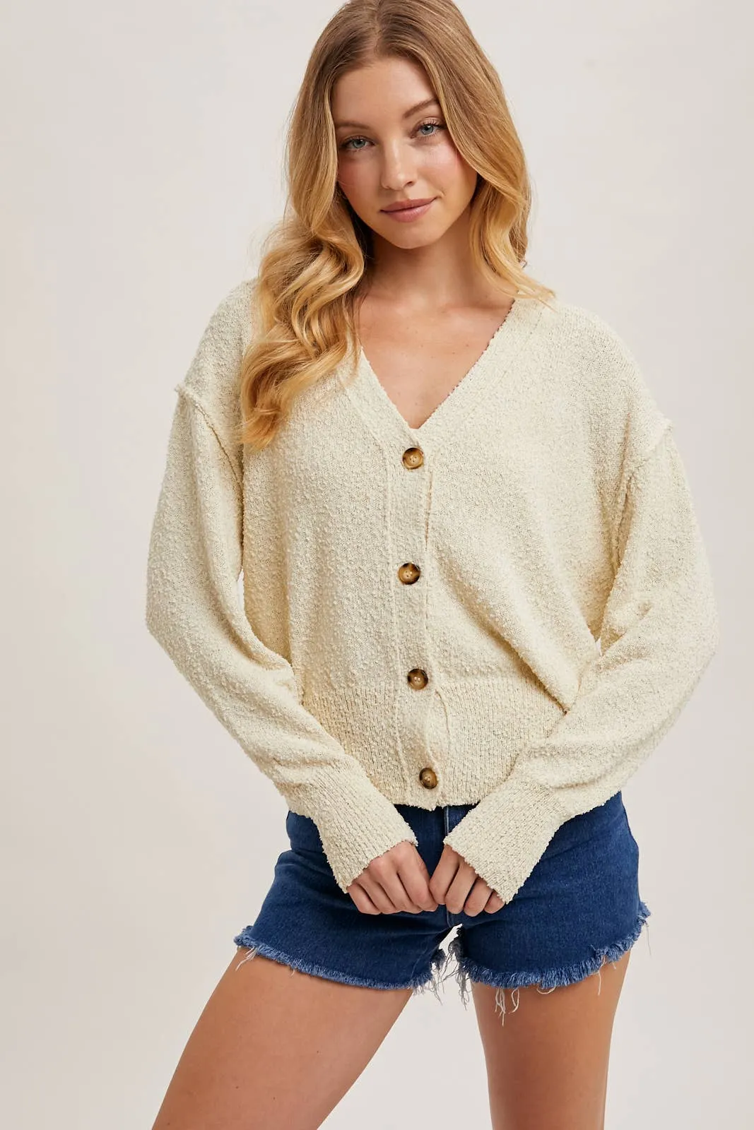 BUTTON DOWN KNIT SWEATER CARDIGAN