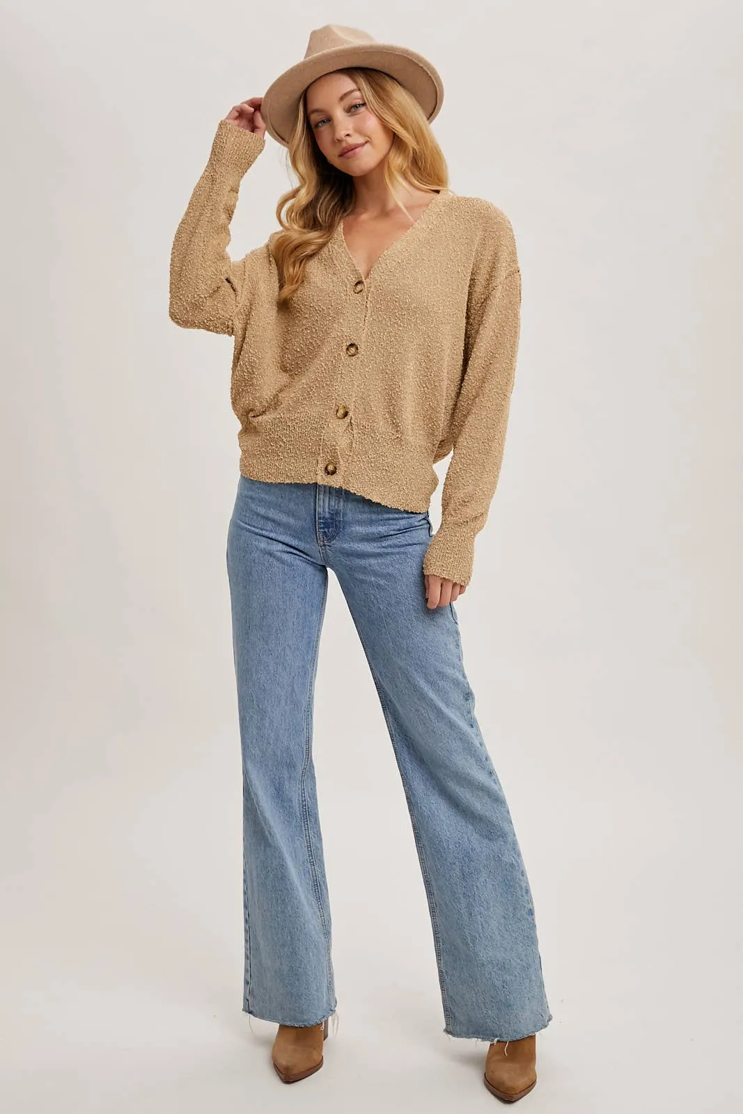 BUTTON DOWN KNIT SWEATER CARDIGAN