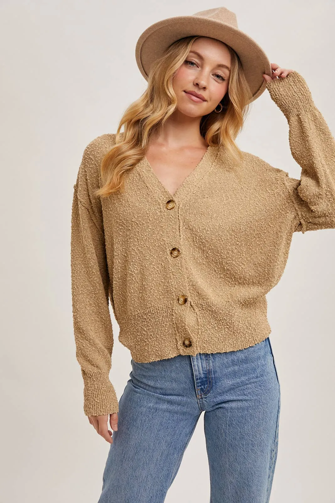 BUTTON DOWN KNIT SWEATER CARDIGAN