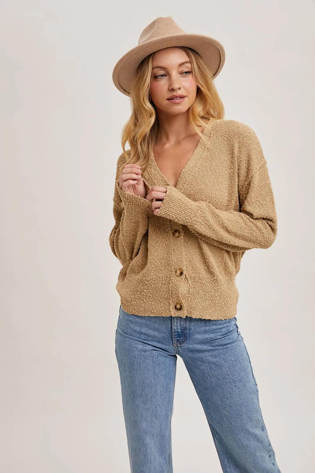BUTTON DOWN KNIT SWEATER CARDIGAN