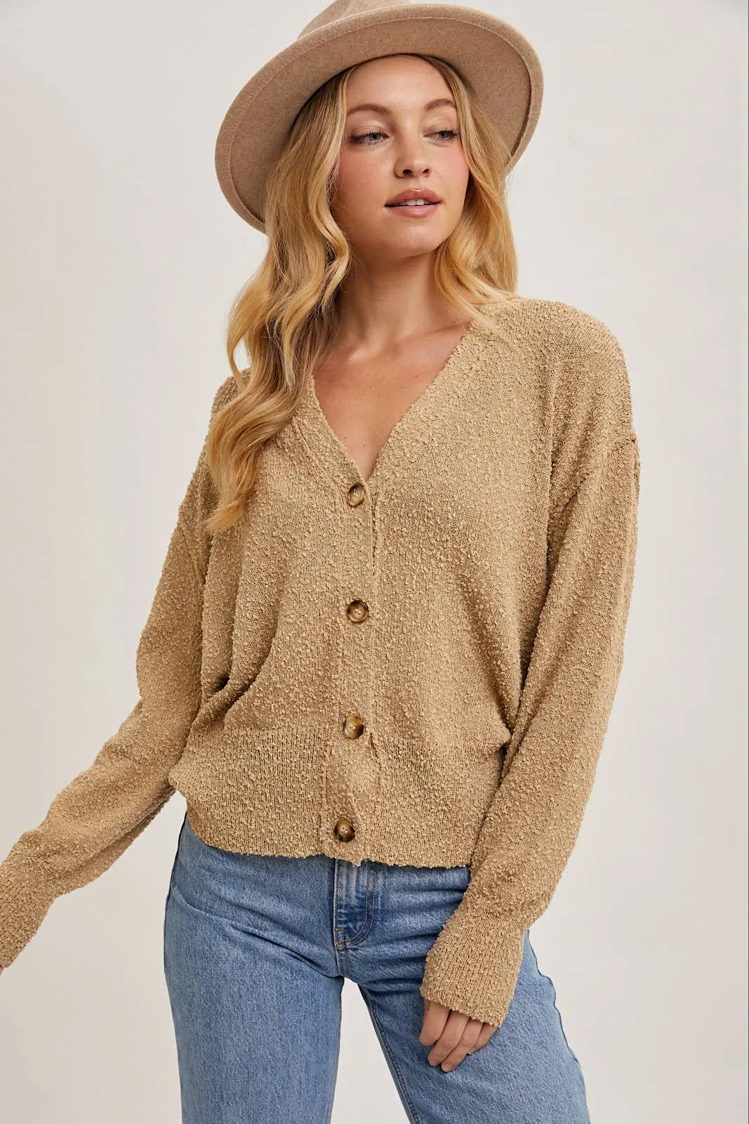 BUTTON DOWN KNIT SWEATER CARDIGAN
