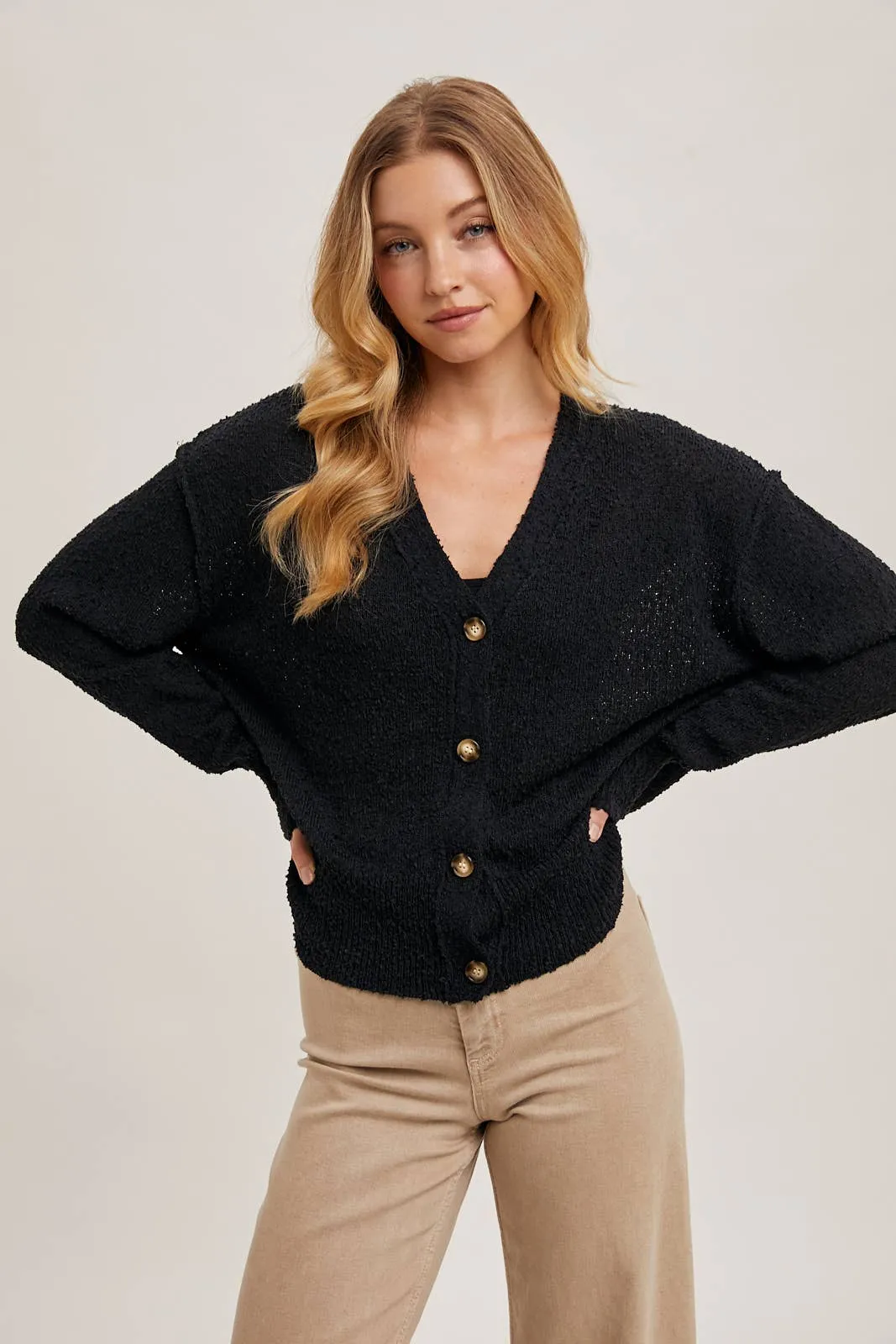 BUTTON DOWN KNIT SWEATER CARDIGAN