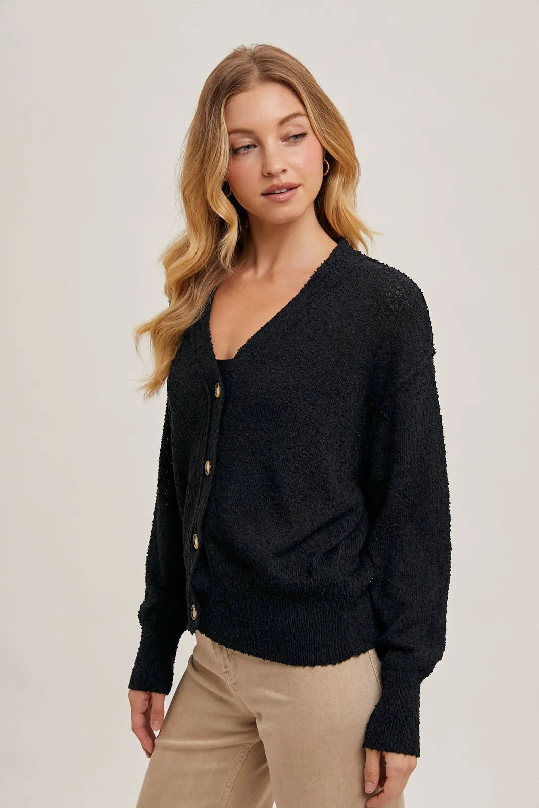 BUTTON DOWN KNIT SWEATER CARDIGAN