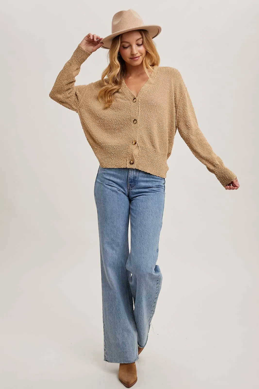 BUTTON DOWN KNIT SWEATER CARDIGAN