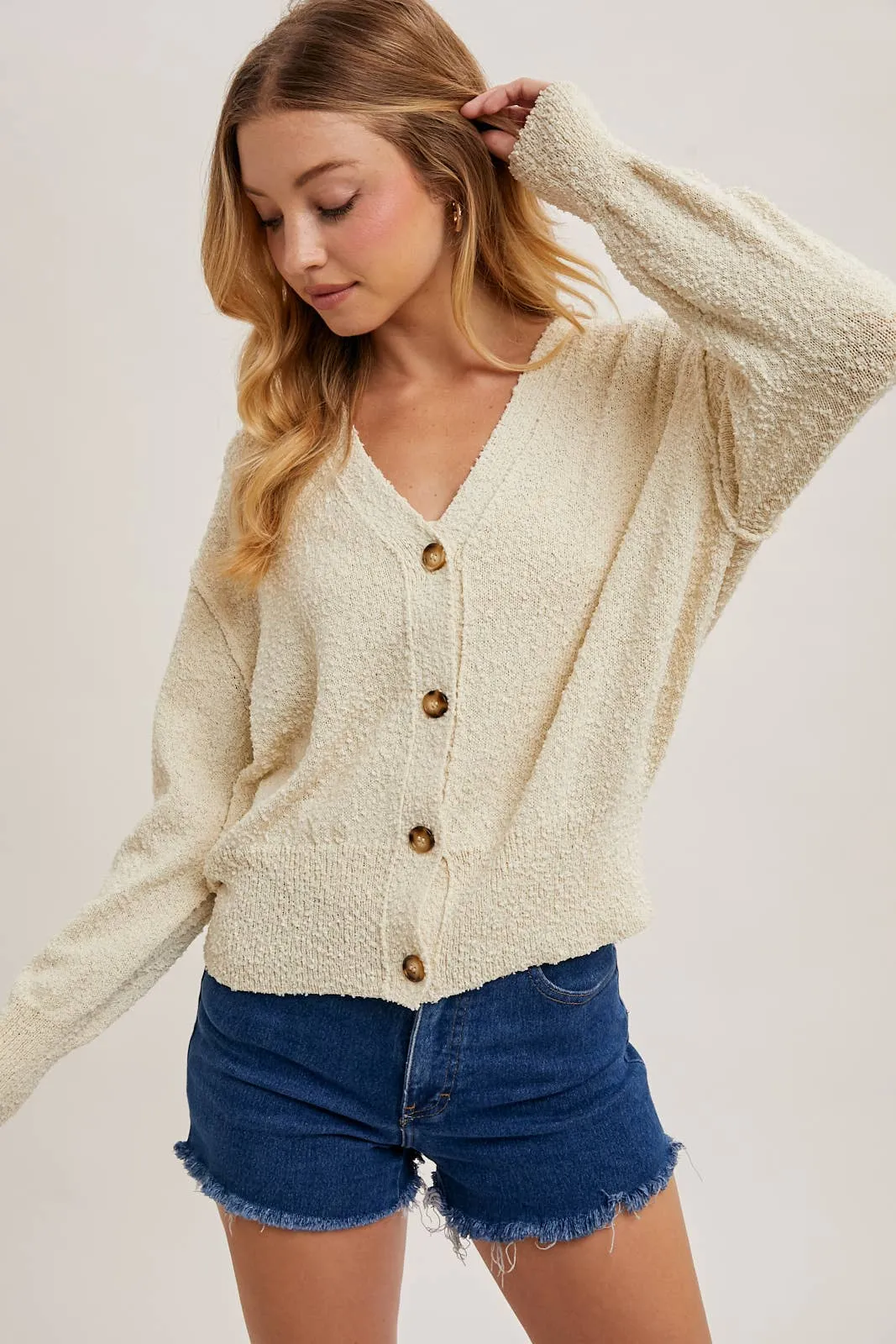 BUTTON DOWN KNIT SWEATER CARDIGAN