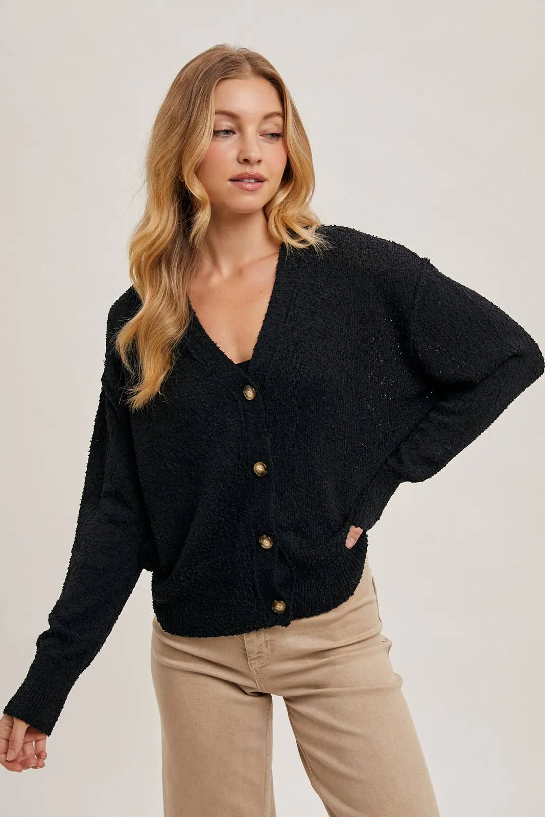 BUTTON DOWN KNIT SWEATER CARDIGAN