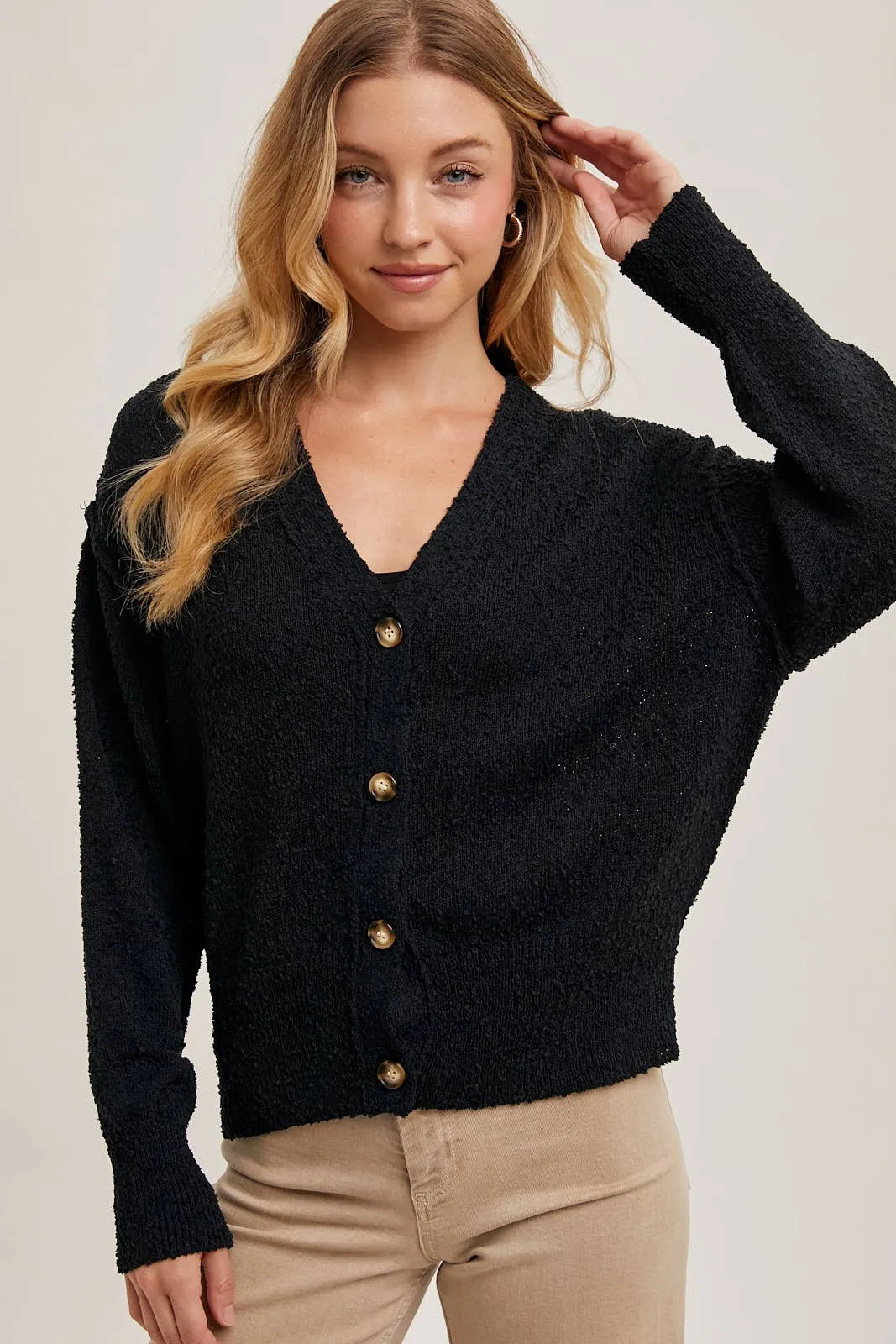 BUTTON DOWN KNIT SWEATER CARDIGAN