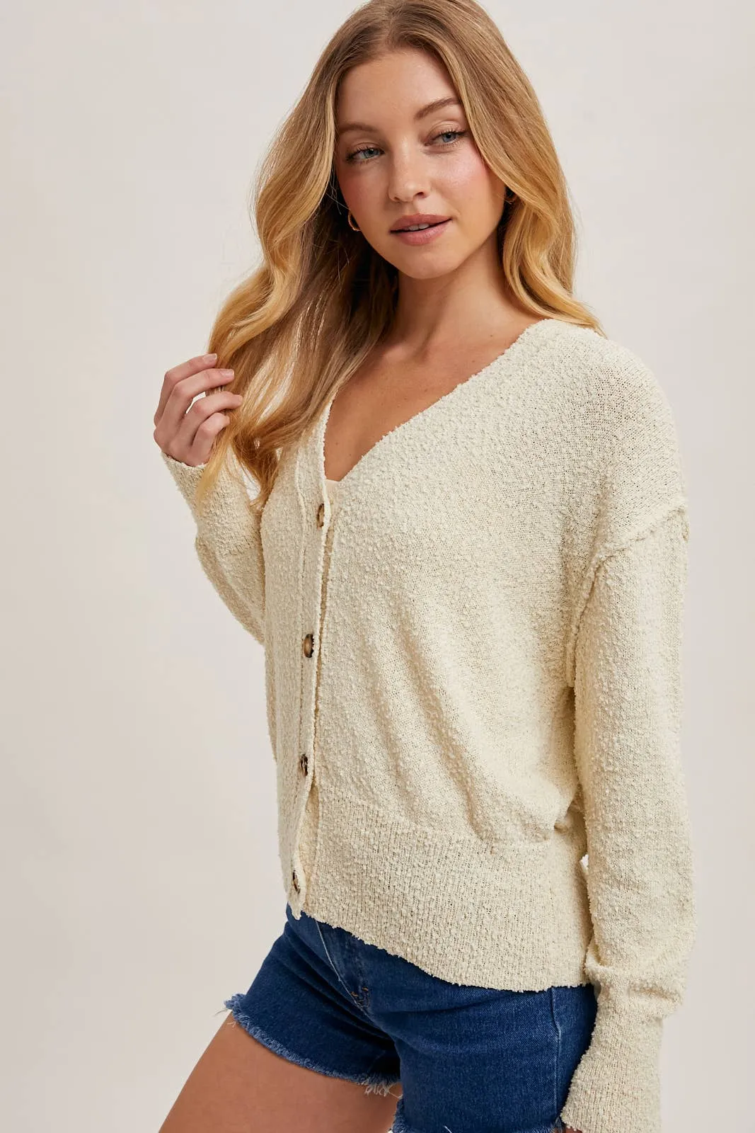 BUTTON DOWN KNIT SWEATER CARDIGAN