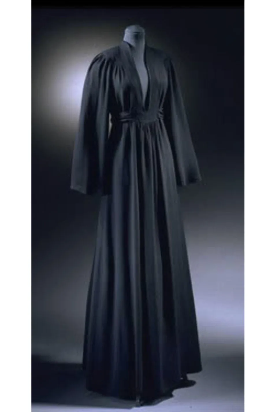 c.1969-1970 Ossie Clark Black 'Graduation' Front Plunge Dress